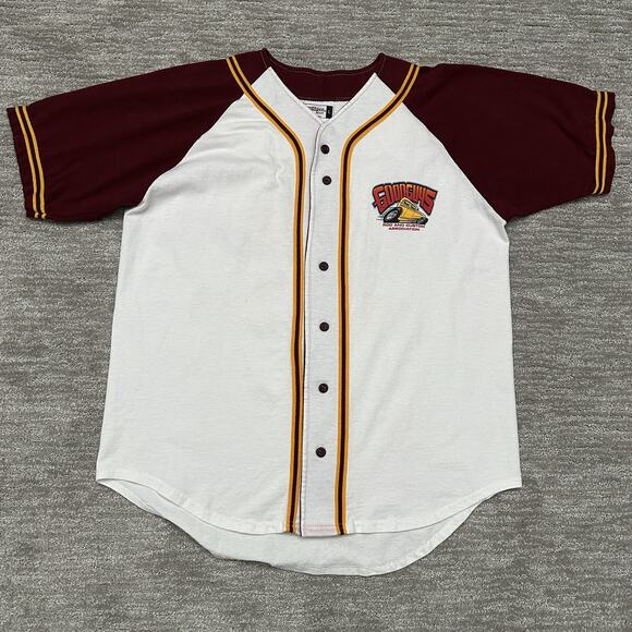 Badger Sport Other - VTG Badger Sport Shirt Mens L White Burgundy Goodguys Hot Rod Baseball Jersey